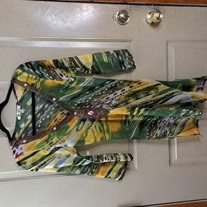 L'affaire Couture Beaded Tunic Top/Cover-up Dress